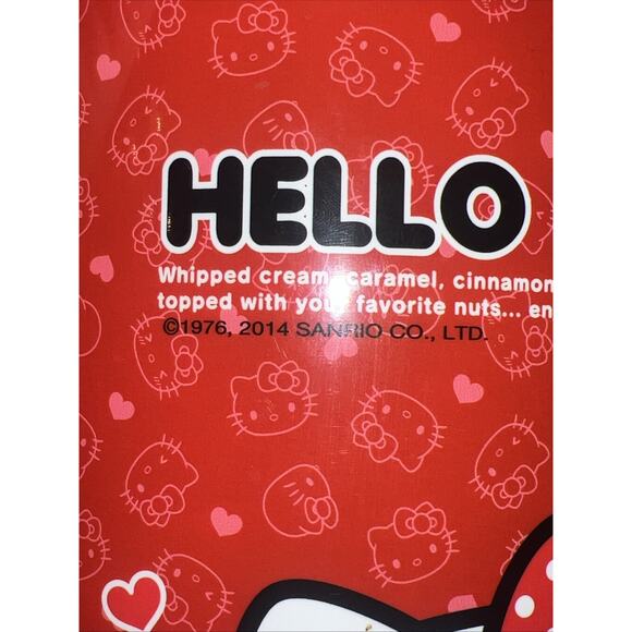 Rare 2014 Sanrio Hello Kitty Red Cafe Time Trash Recycle Bin With Lid NEW! 13” - Picture 8 of 10
